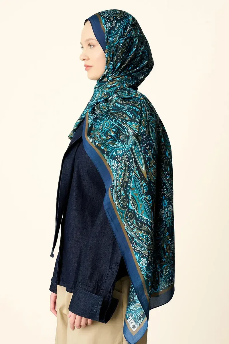 Fierce Floş Viskon Şal - Lacivert - ED SCARF