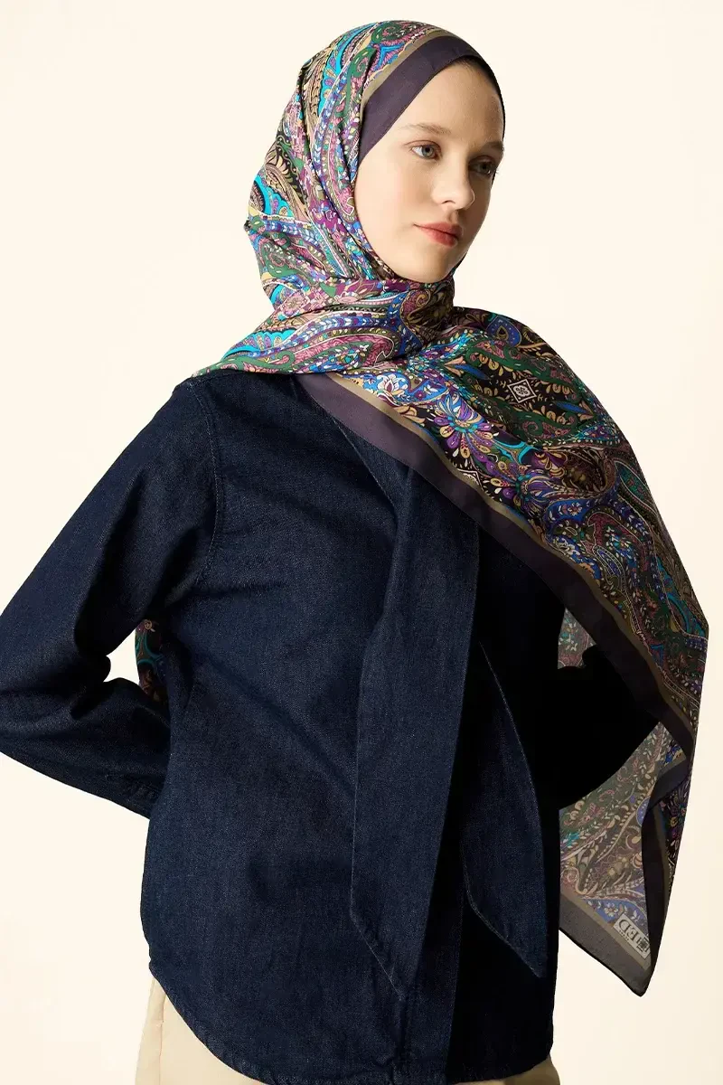 Fierce Floş Viskon Şal - Mor - ED SCARF