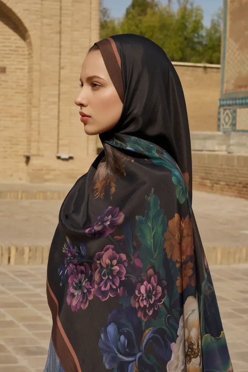 Floris Floş Viskon Şal - Kahverengi - ED SCARF