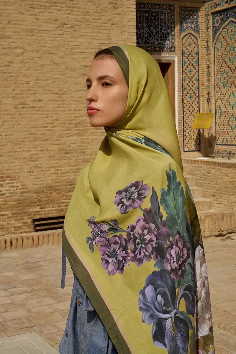 Floris Floş Viskon Şal - Sarı - ED SCARF