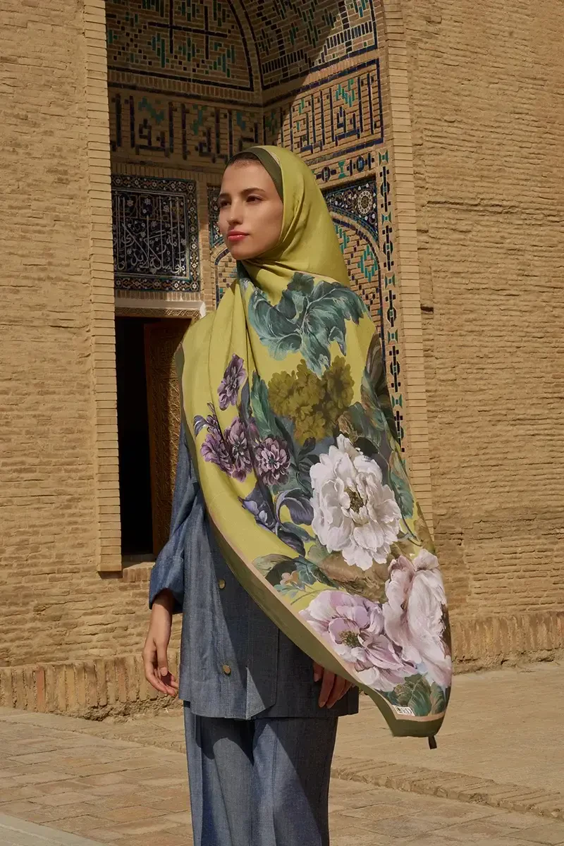 Floris Floş Viskon Şal - Sarı - ED SCARF