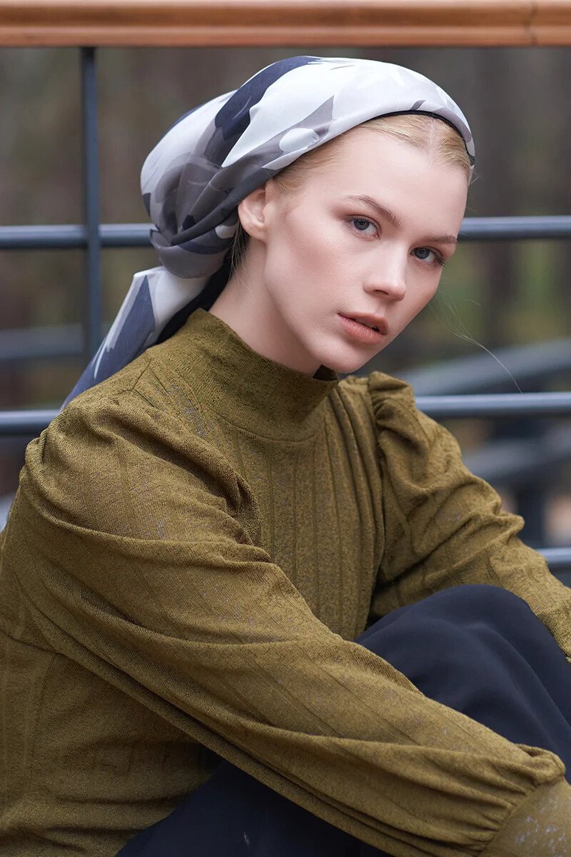 Freya Desen Modal Eşarp - Füme - ED Scarf