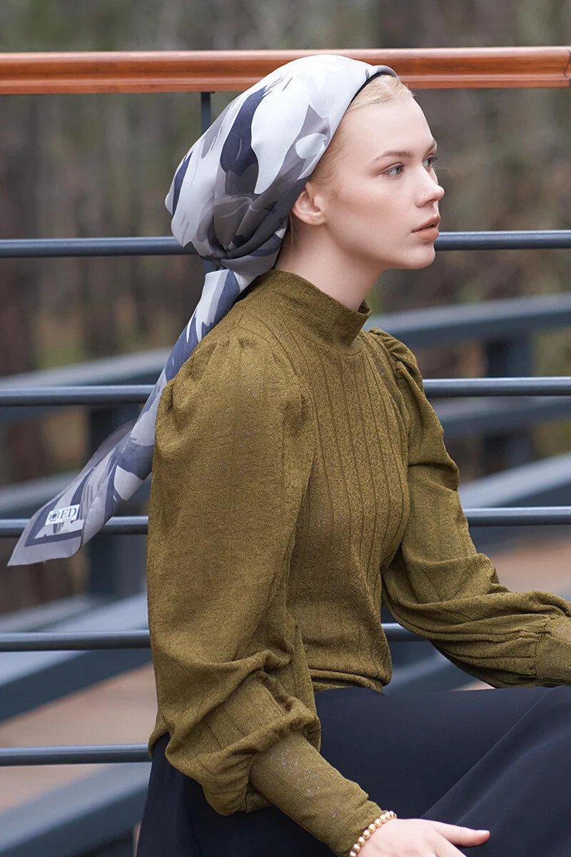 Freya Desen Modal Eşarp - Füme - ED Scarf