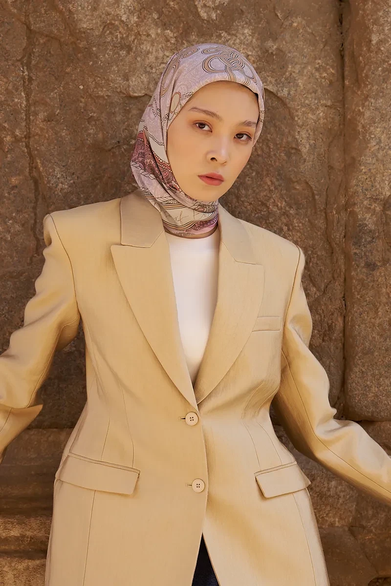 Glaze Braid Desen Eşarp - Pembe - ED SCARF