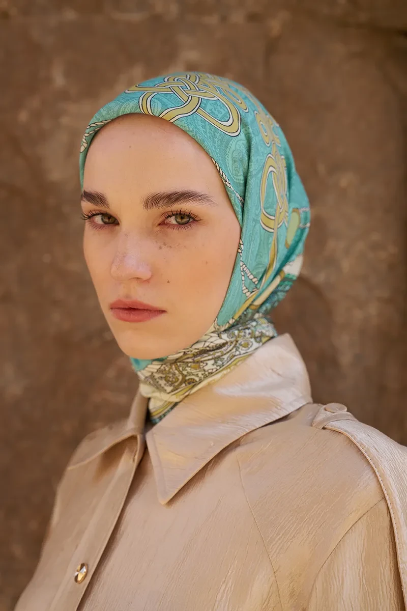 Glaze Braid Desen Eşarp - Sarı - ED SCARF