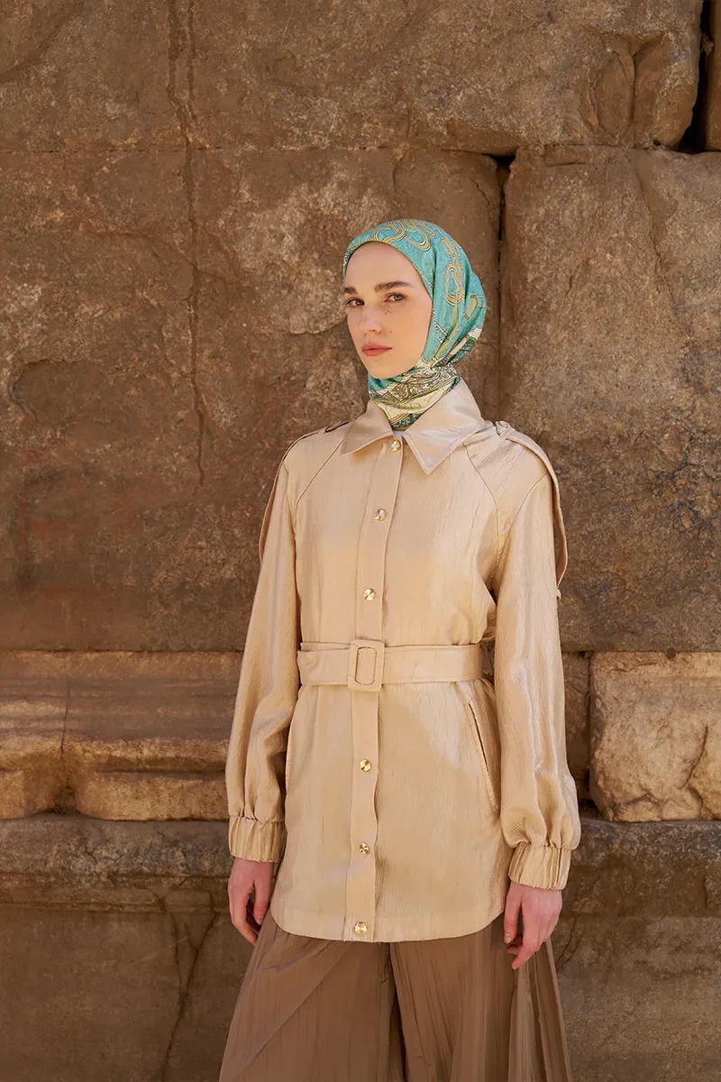 Glaze Braid Desen Eşarp - Sarı - ED SCARF