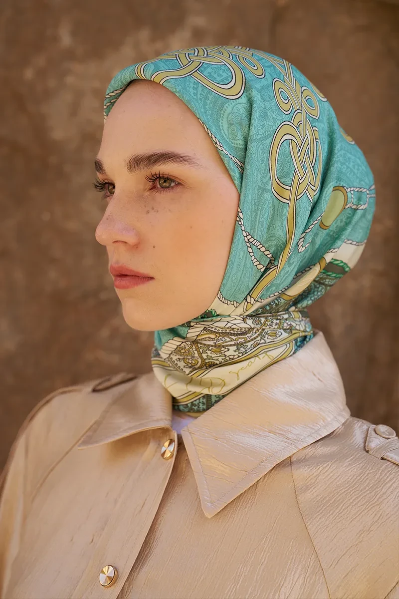 Glaze Braid Desen Eşarp - Sarı - ED SCARF