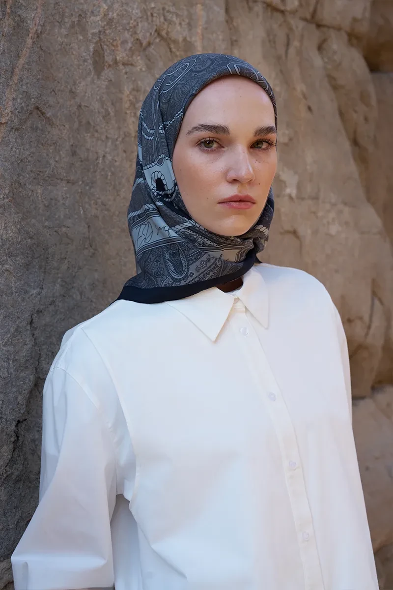 Glaze Braid Desen Eşarp - Siyah - ED SCARF