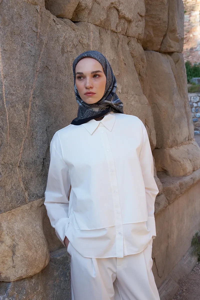 Glaze Braid Desen Eşarp - Siyah - ED SCARF