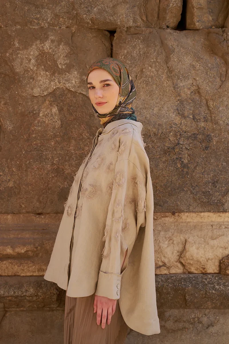 Glaze Braid Desen Eşarp - Yeşil - ED SCARF