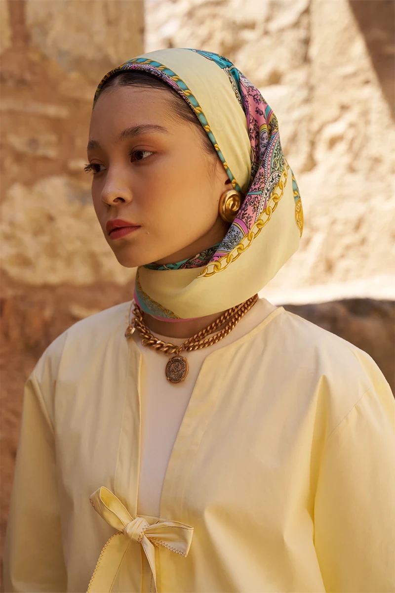 Glaze Chain Desen Eşarp - Pembe - ED SCARF