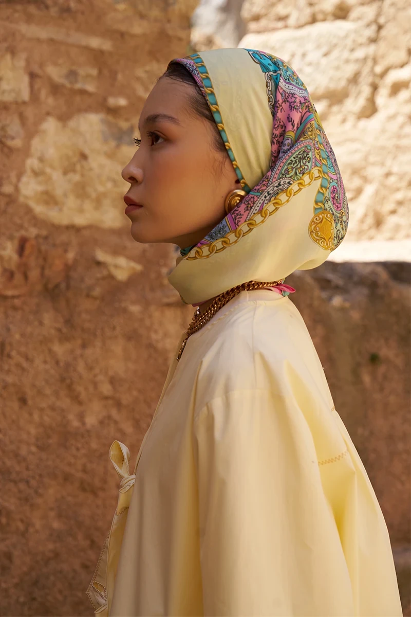 Glaze Chain Desen Eşarp - Pembe - ED SCARF