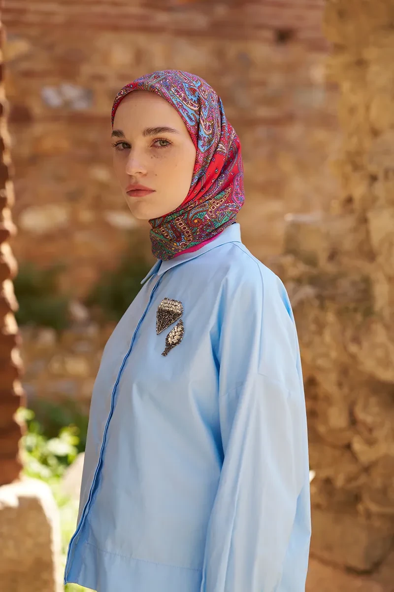 Glaze Endles Desen Eşarp - Pembe - ED SCARF