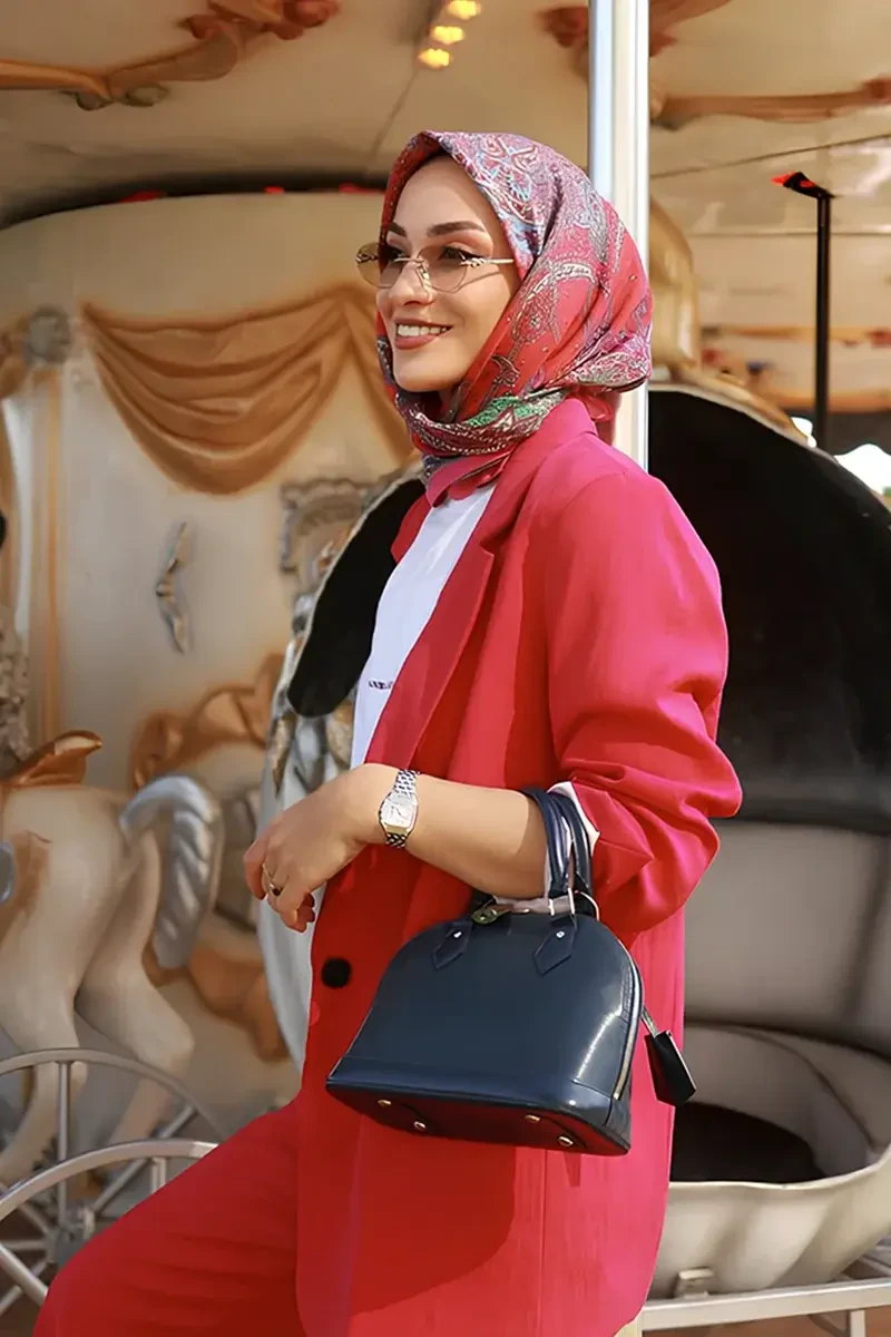 Glaze Endles Desen Eşarp - Pembe - ED SCARF