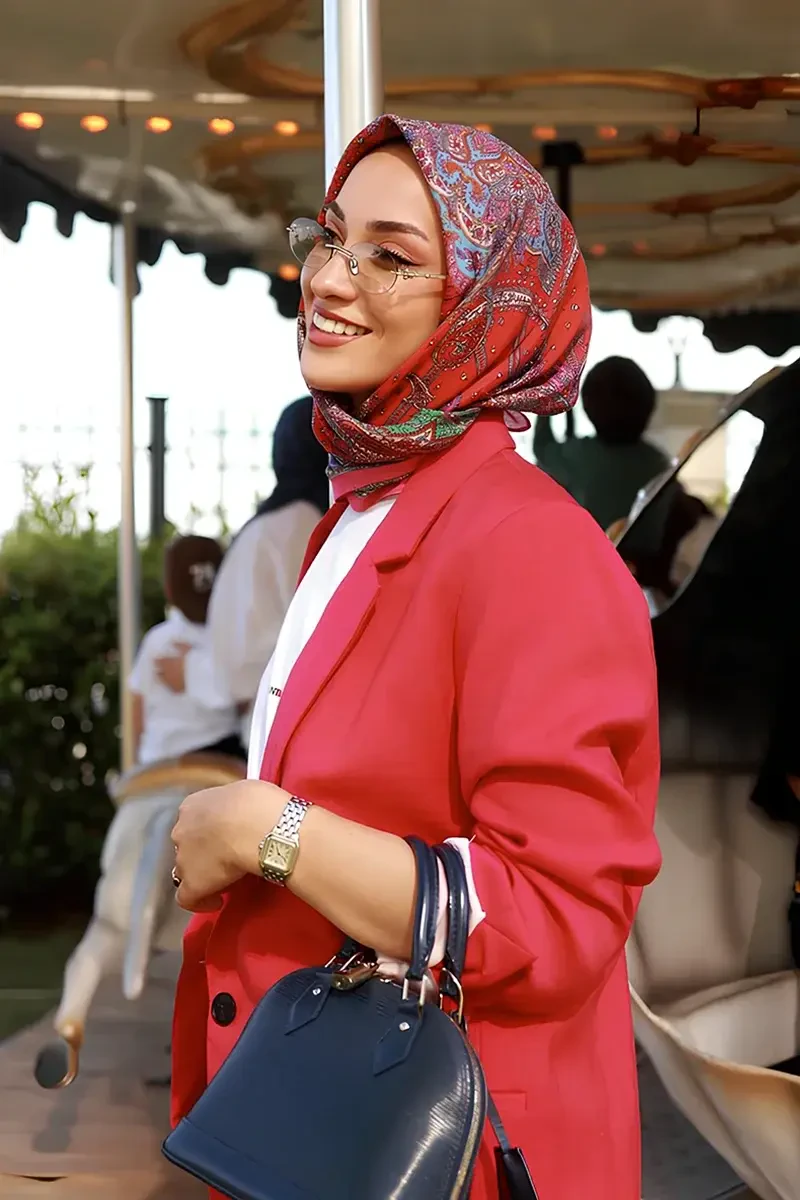 Glaze Endles Desen Eşarp - Pembe - ED SCARF