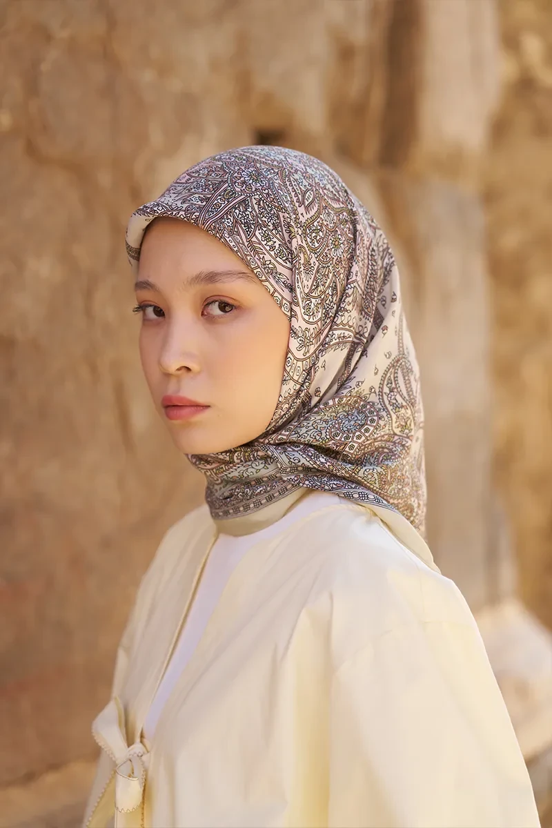 Glaze Endles Desen Eşarp - Sarı - ED SCARF