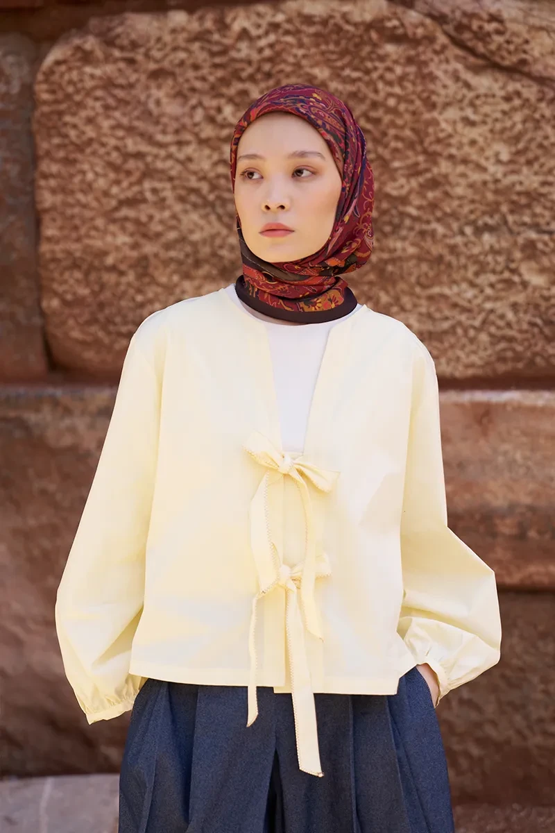 Glaze Mistral Desen Eşarp - Kahverengi - ED SCARF