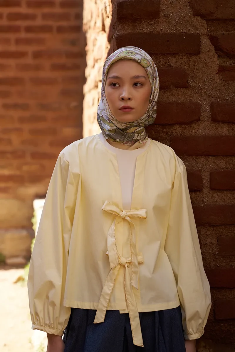 Glaze Mistral Desen Eşarp - Sarı - ED SCARF