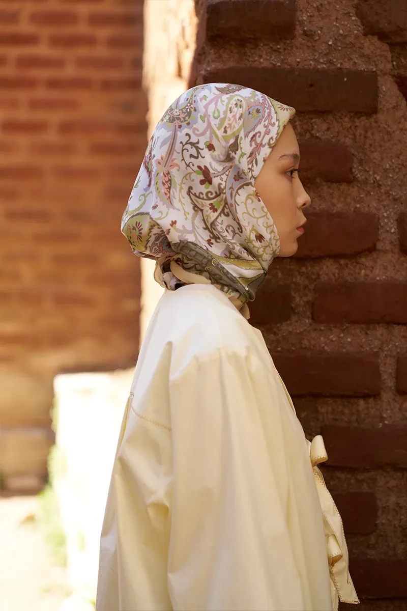 Glaze Mistral Desen Eşarp - Sarı - ED SCARF