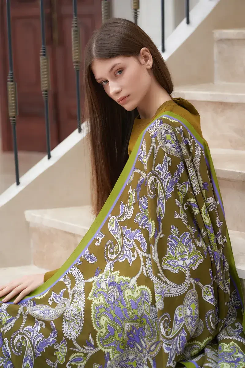 Heritage Alâ Şal - Yağ Yeşili - ED Scarf