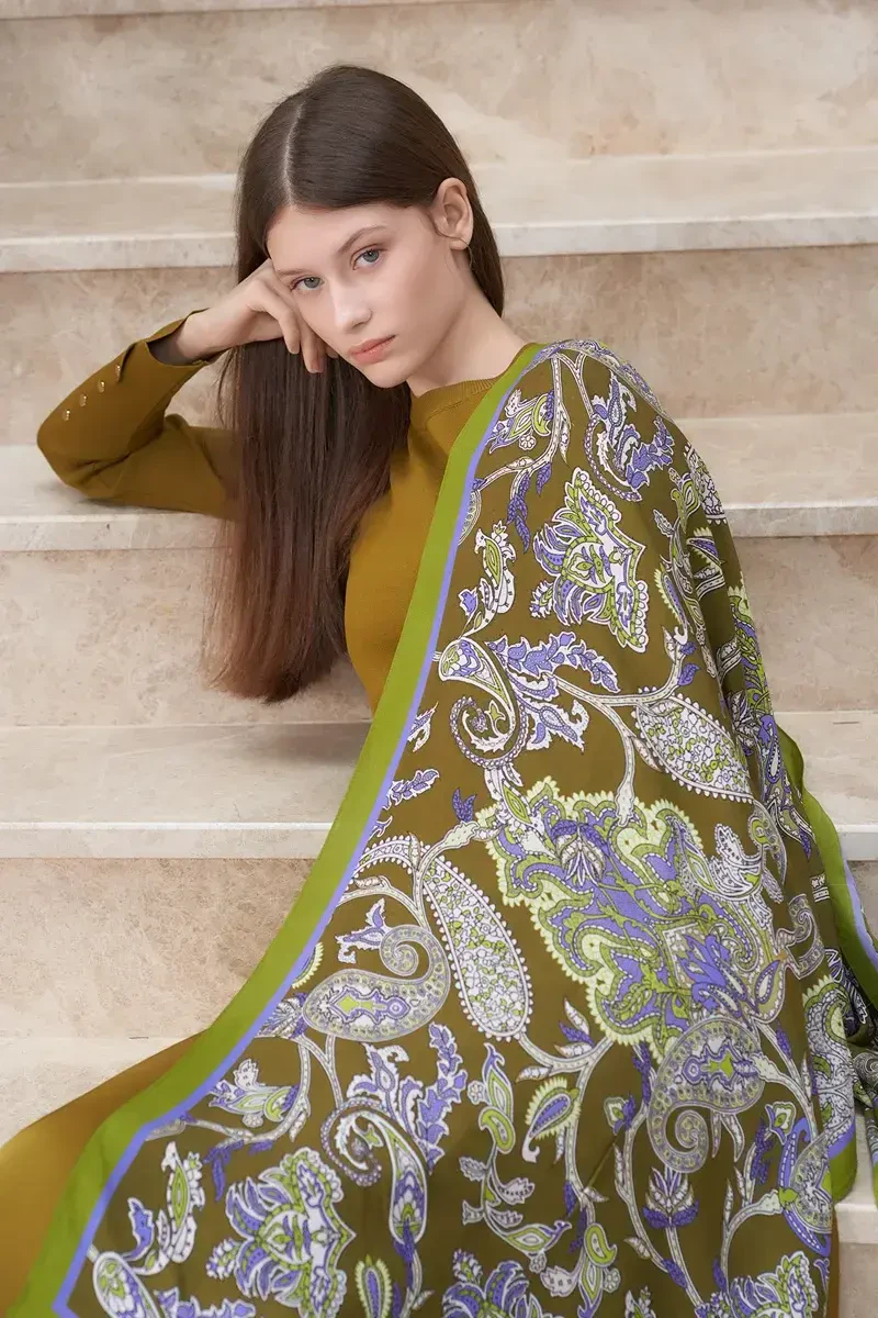 Heritage Alâ Şal - Yağ Yeşili - ED Scarf