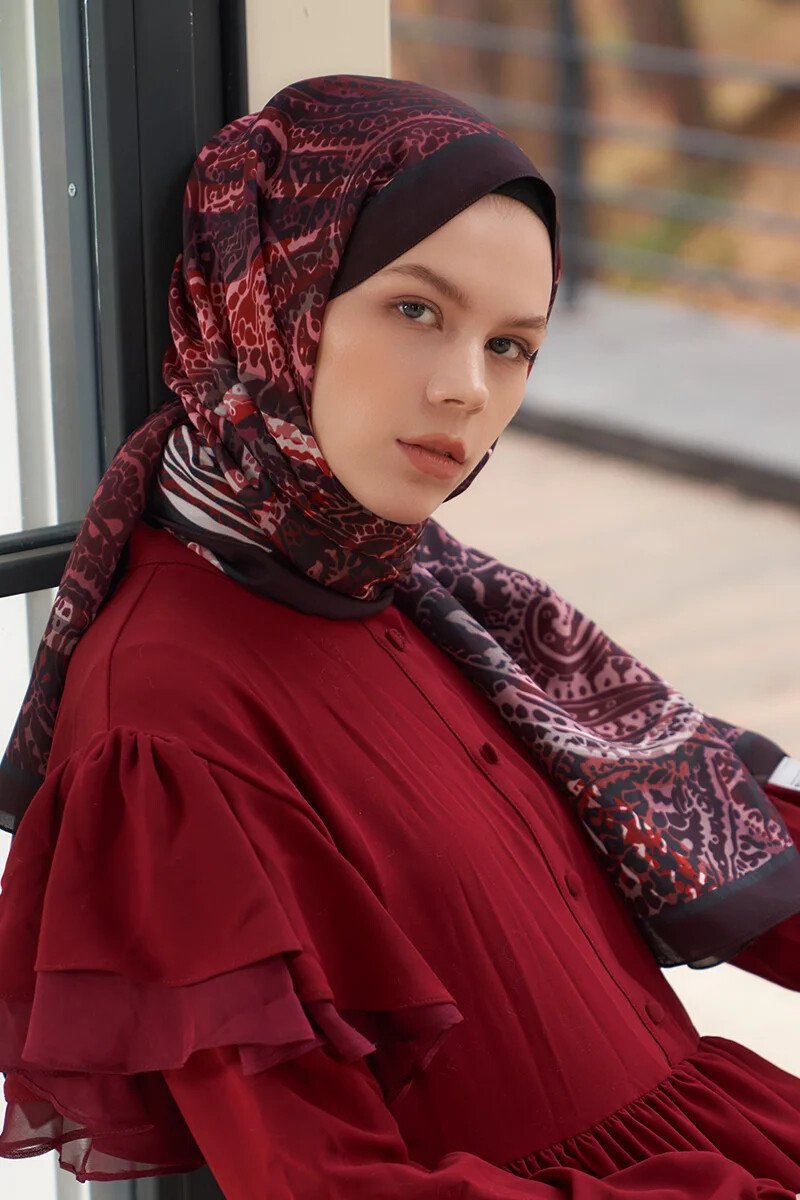 Heritage Hare Şal - Bordo - ED Scarf