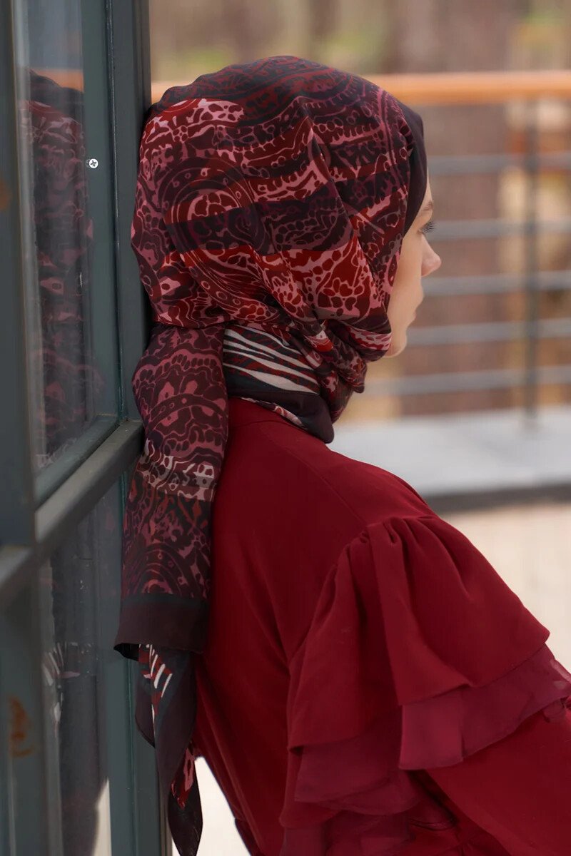 Heritage Hare Şal - Bordo - ED Scarf