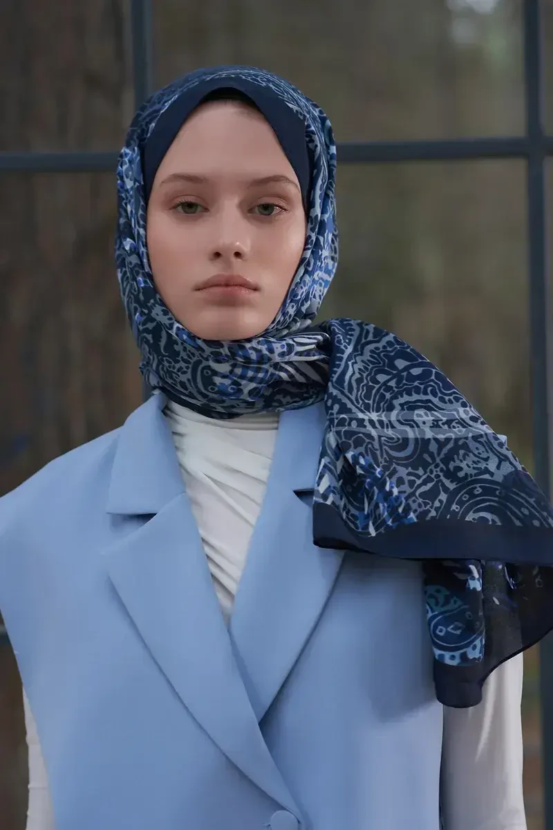 Heritage Hare Şal - Lacivert - ED Scarf