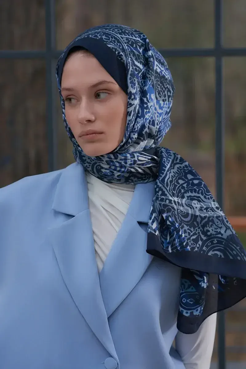 Heritage Hare Şal - Lacivert - ED Scarf