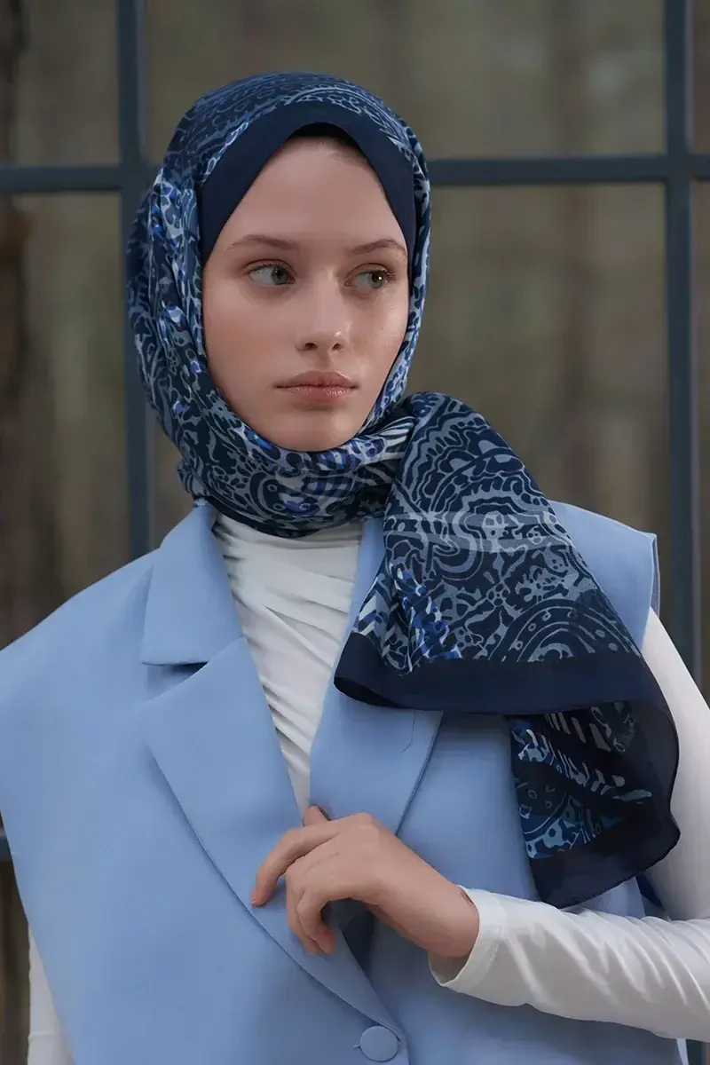 Heritage Hare Şal - Lacivert - ED Scarf