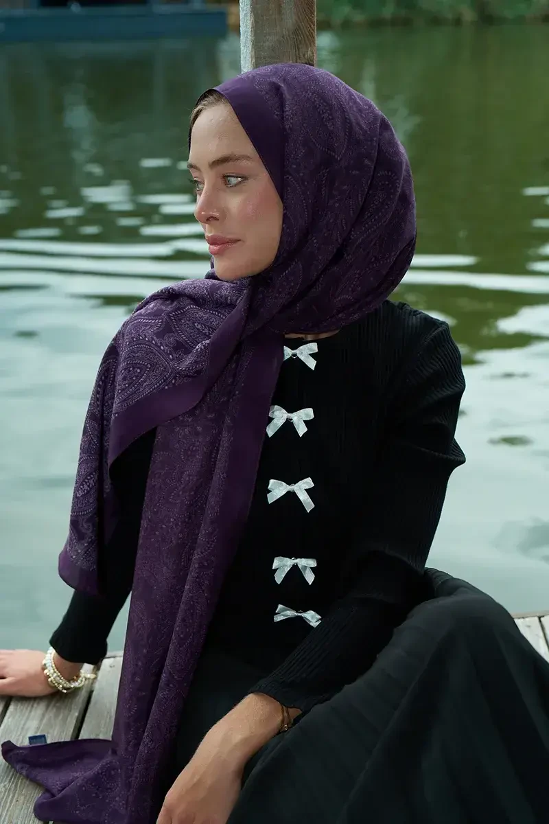 Heritage Saye Şal - Mor - ED Scarf