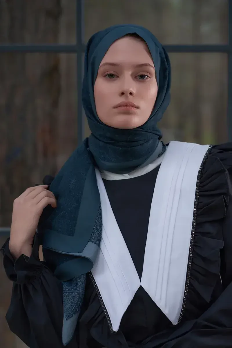 Heritage Saye Şal - Petrol - ED Scarf