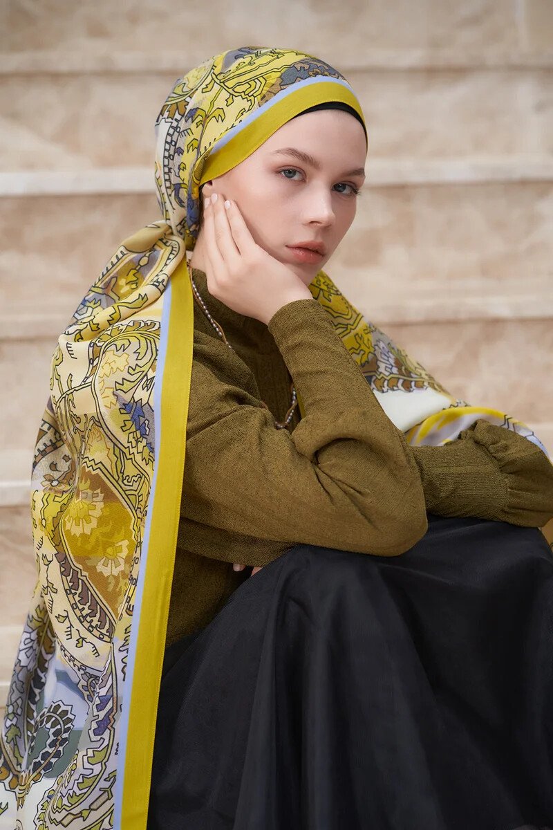 Heritage Sepya Şal - Hardal - ED Scarf