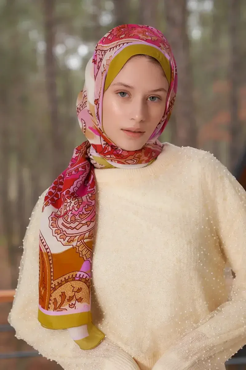 Heritage Sepya Şal - Yağ Yeşili - ED Scarf