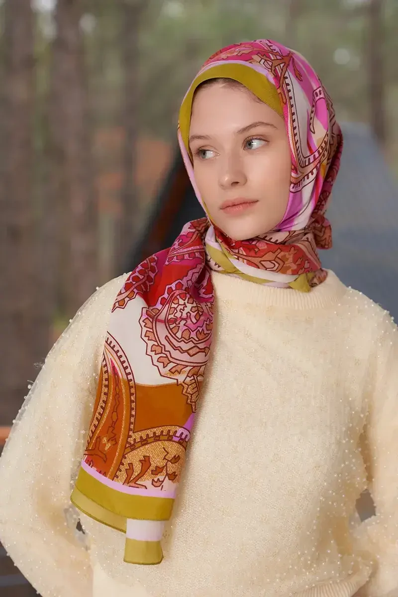 Heritage Sepya Şal - Yağ Yeşili - ED Scarf