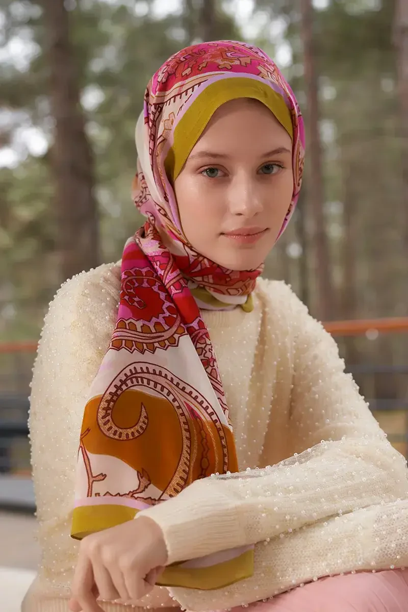 Heritage Sepya Şal - Yağ Yeşili - ED Scarf