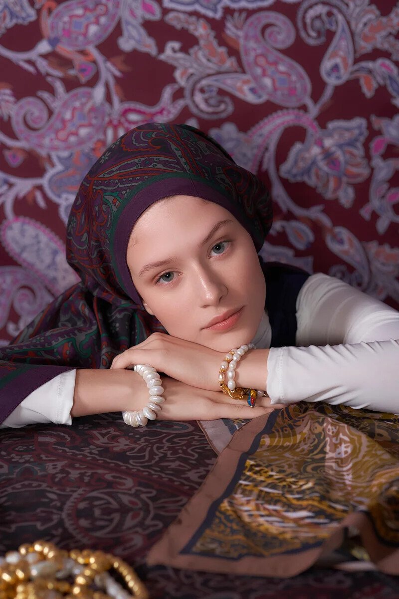 Heritage Visal Şal - Mürdüm - ED Scarf