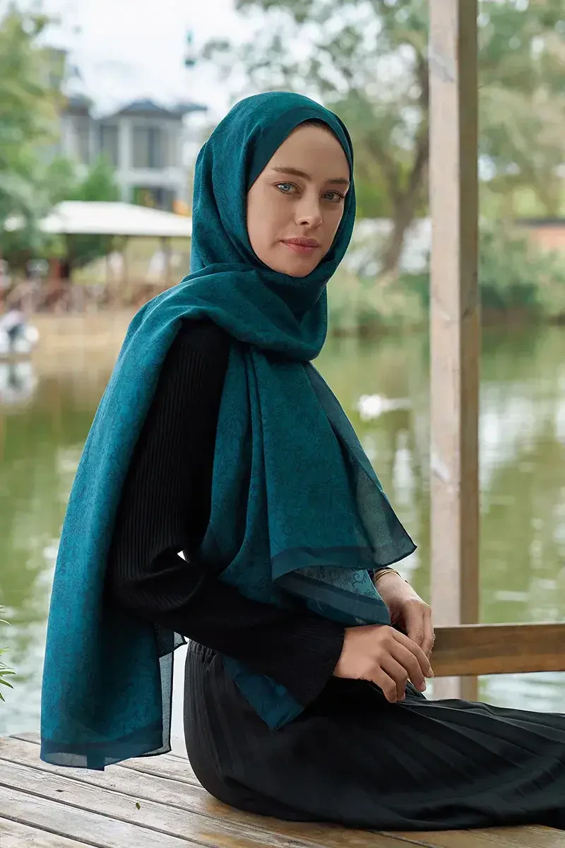 Iconic Collection Farida - Petrol - ED Scarf