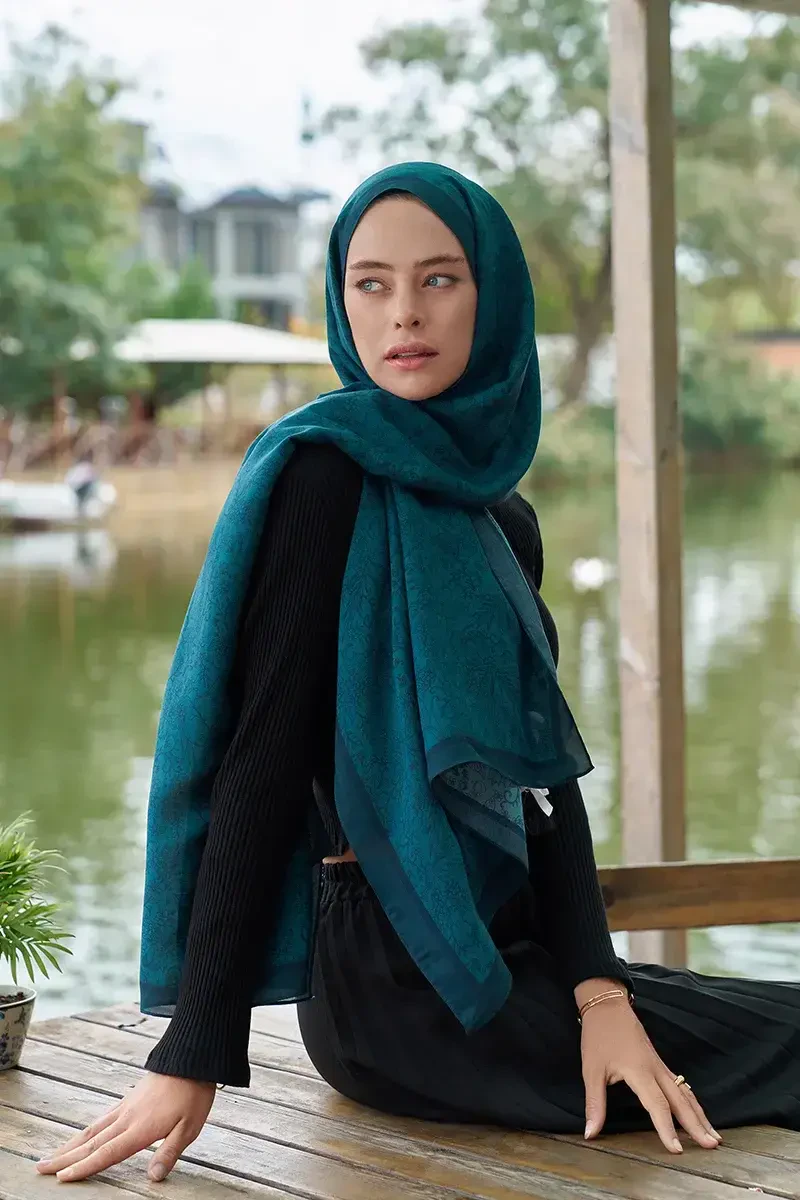 Iconic Collection Farida - Petrol - ED Scarf