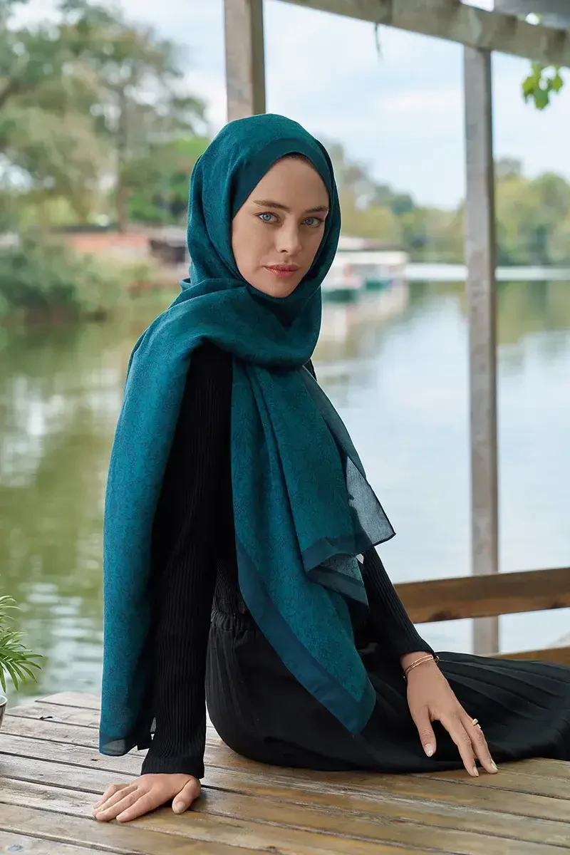 Iconic Collection Farida - Petrol - ED Scarf