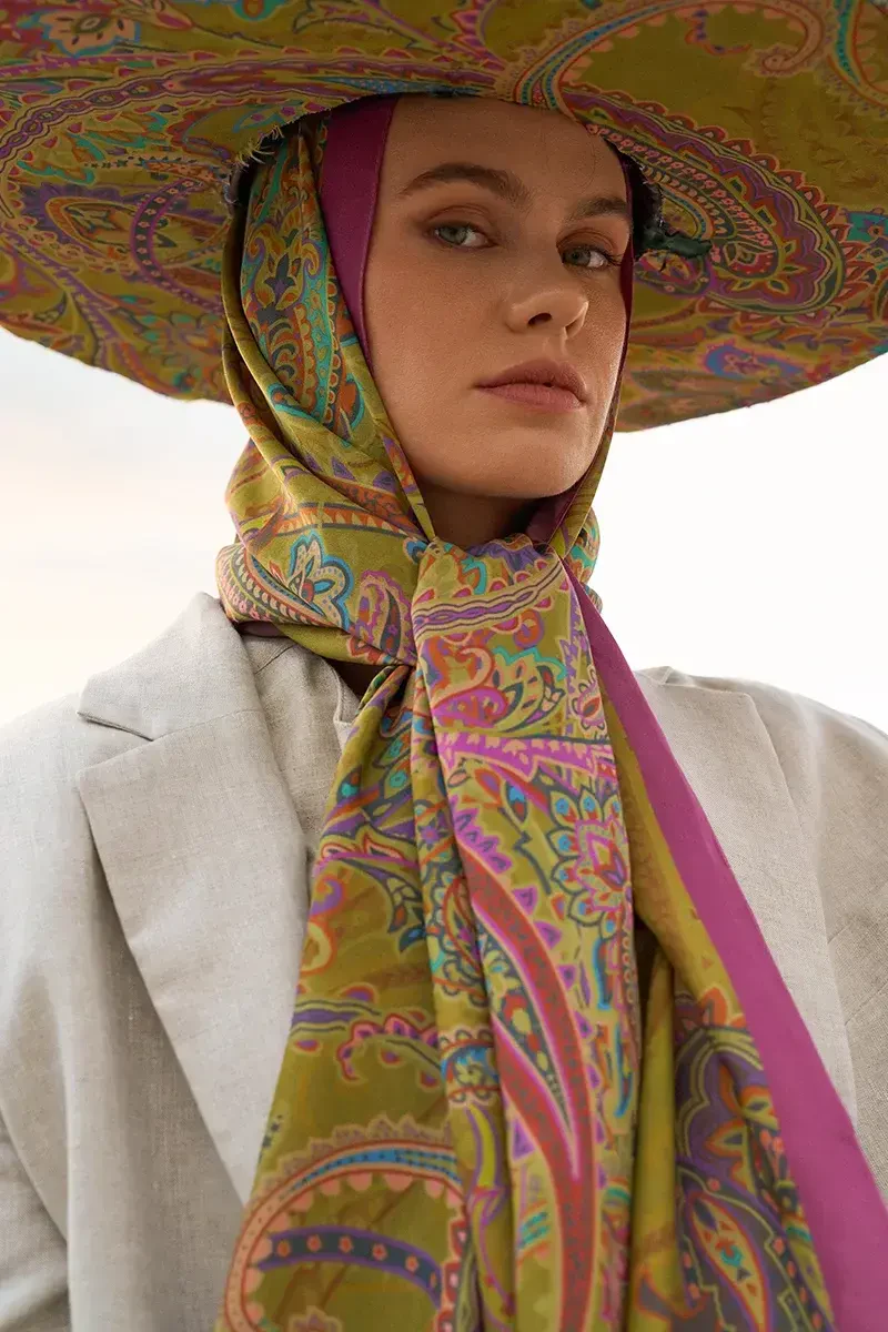 Iconic Collection Meyal - Yağ Yeşili - ED Scarf