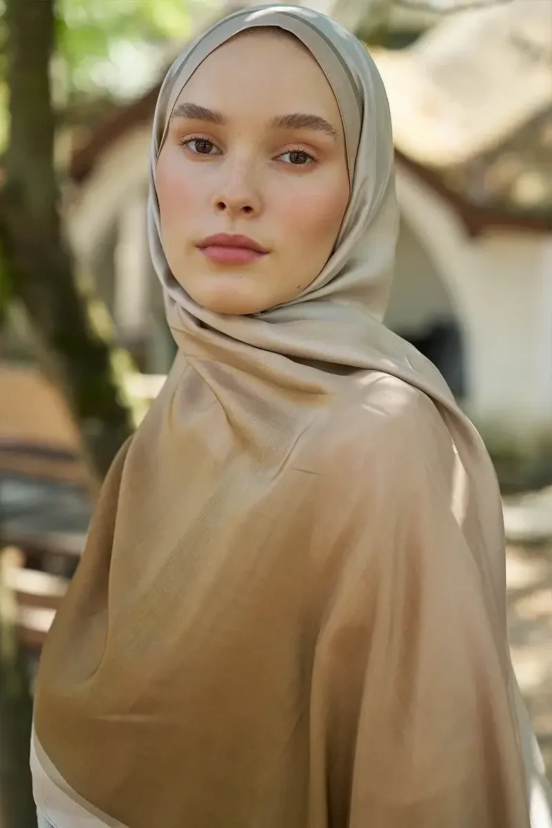 Inspired Degrade Desen Şal - Bej - ED SCARF