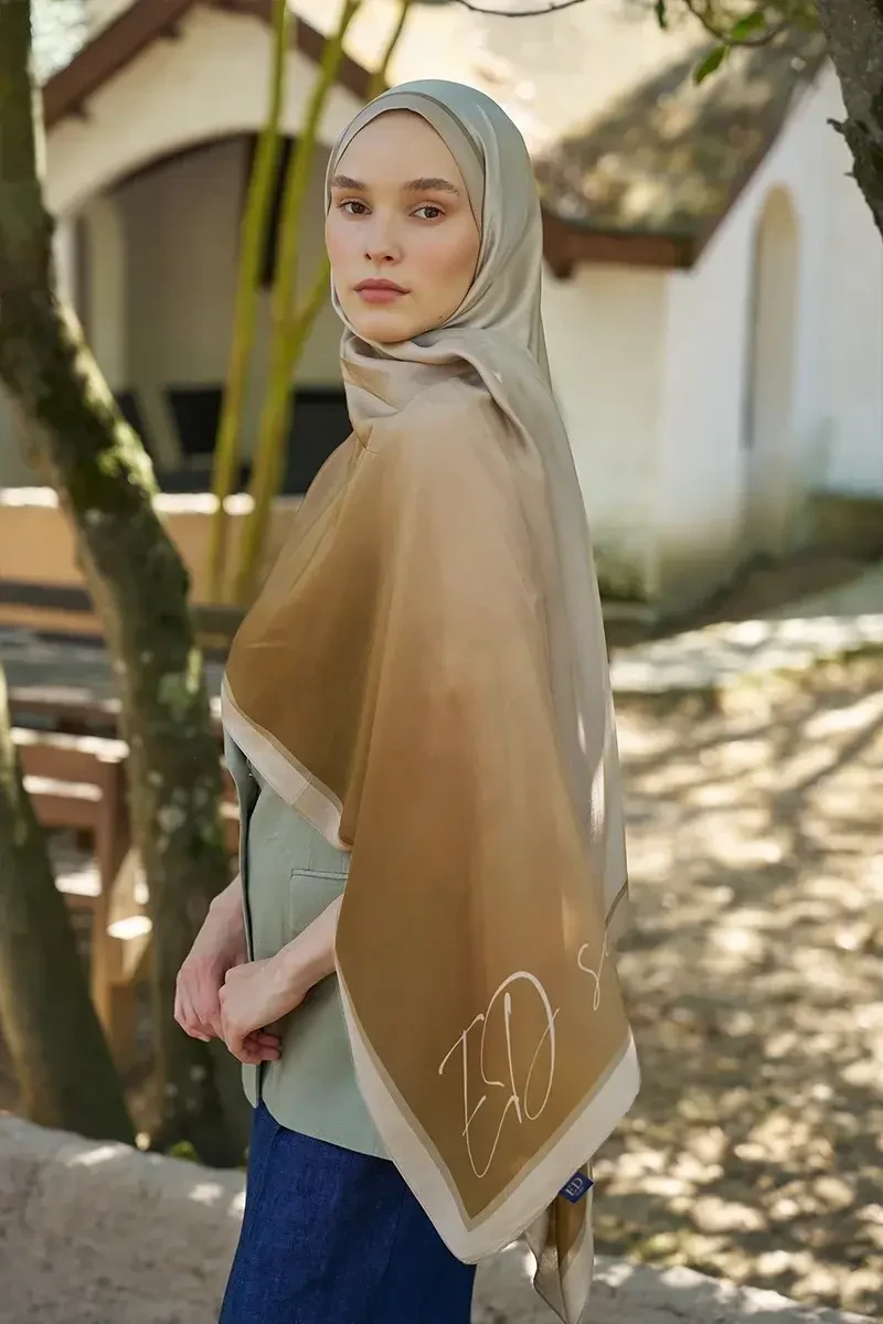 Inspired Degrade Desen Şal - Bej - ED SCARF