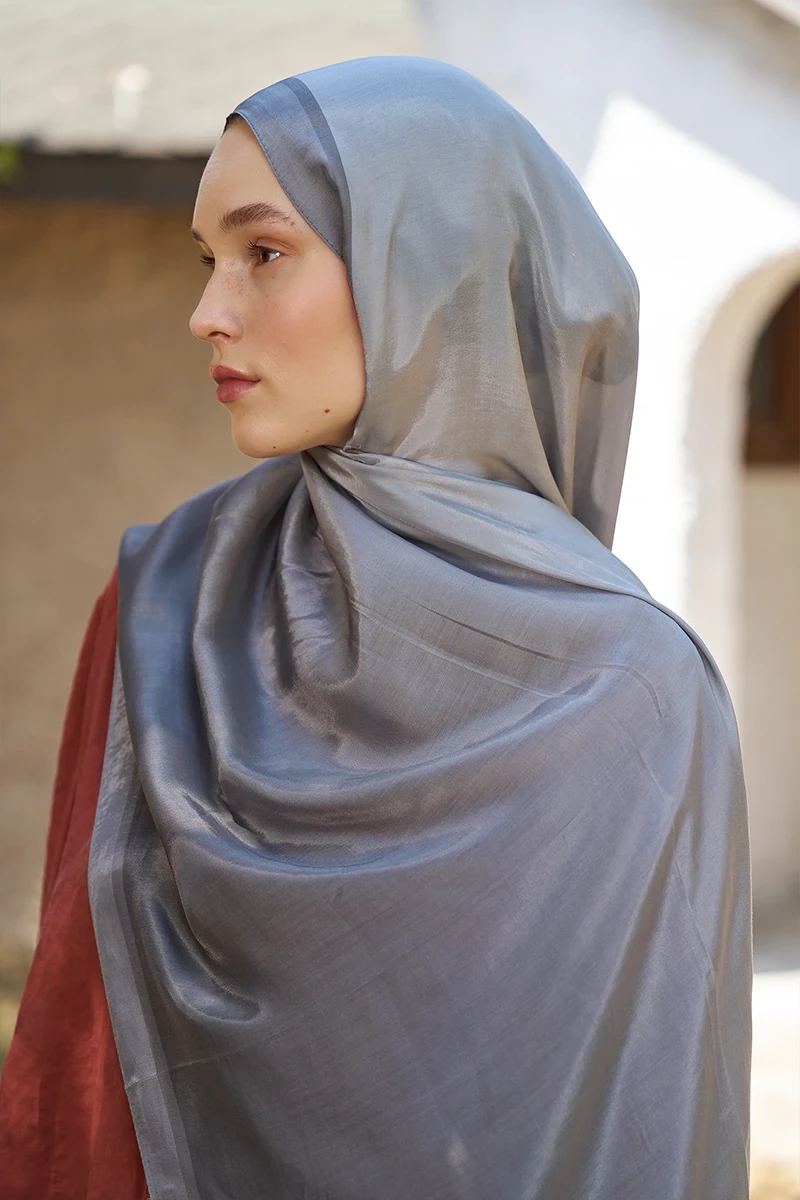 Inspired Degrade Desen Şal - Gri - 4