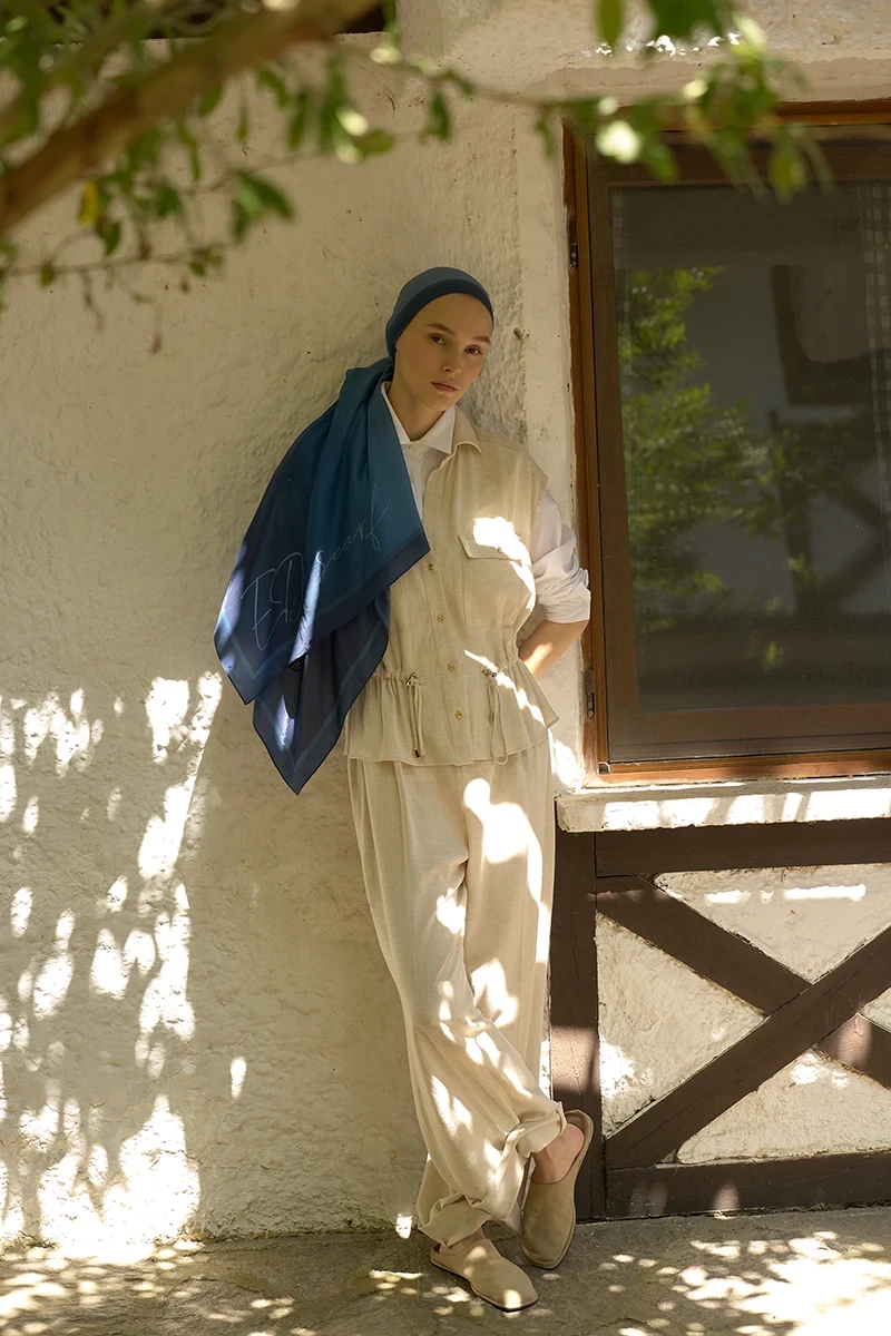 Inspired Degrade Desen Şal - Mavi - 4