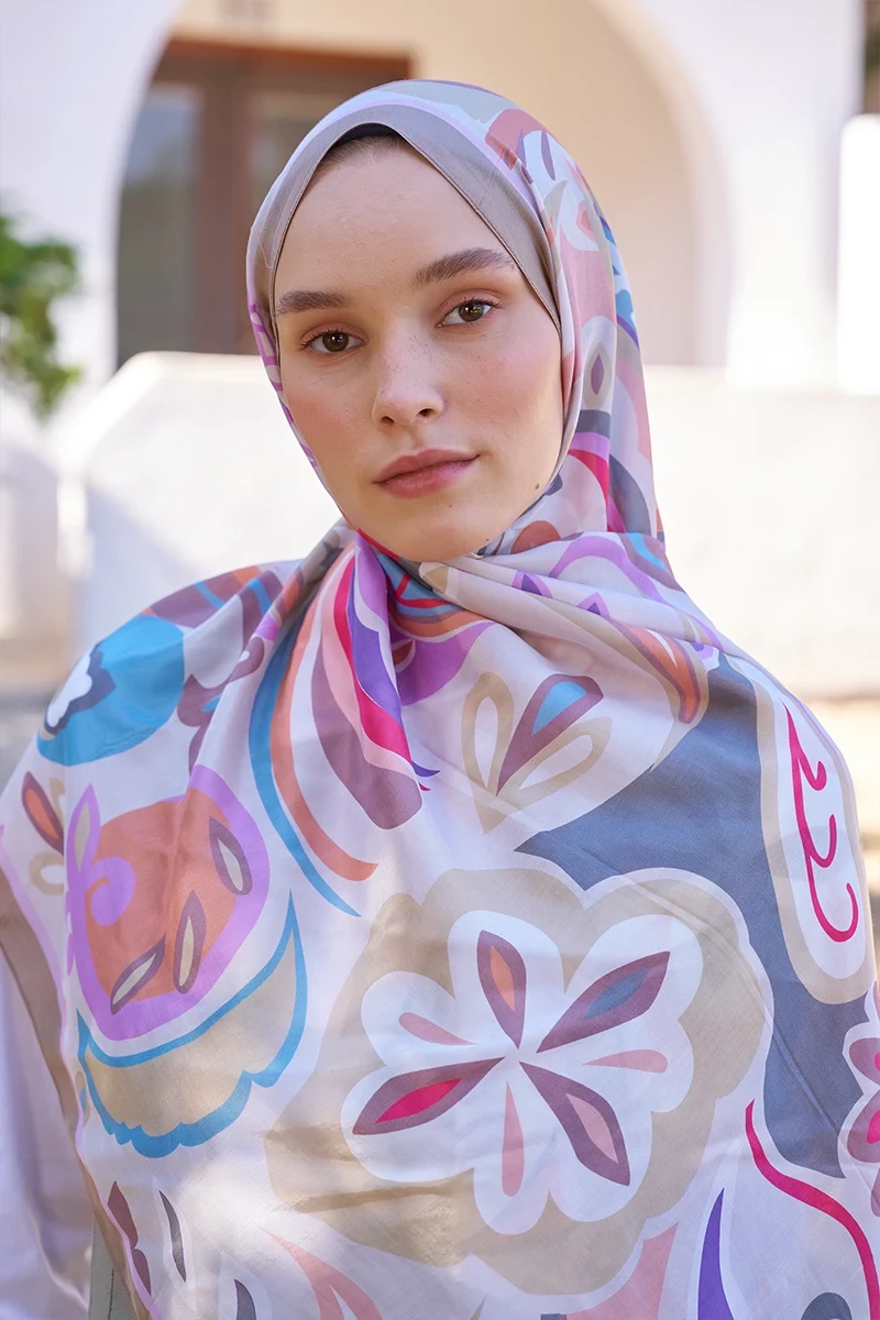 Inspired Density Desen Şal - Bej - ED SCARF