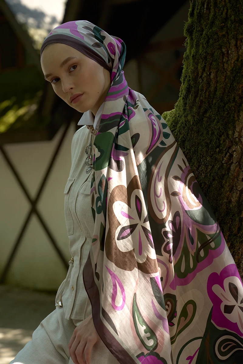Inspired Density Desen Şal - Mor - ED SCARF