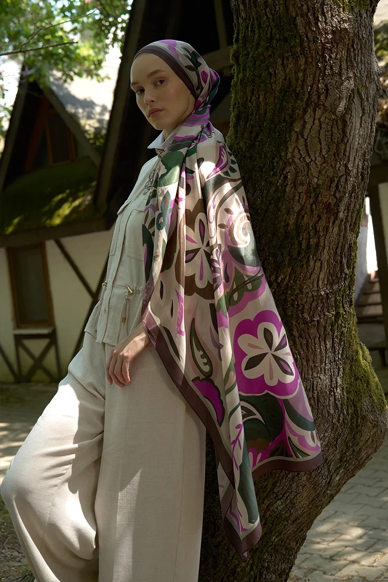Inspired Density Desen Şal - Mor - ED SCARF