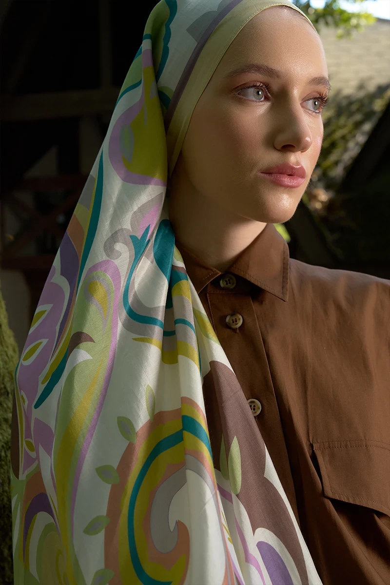 Inspired Density Desen Şal - Sarı - ED SCARF