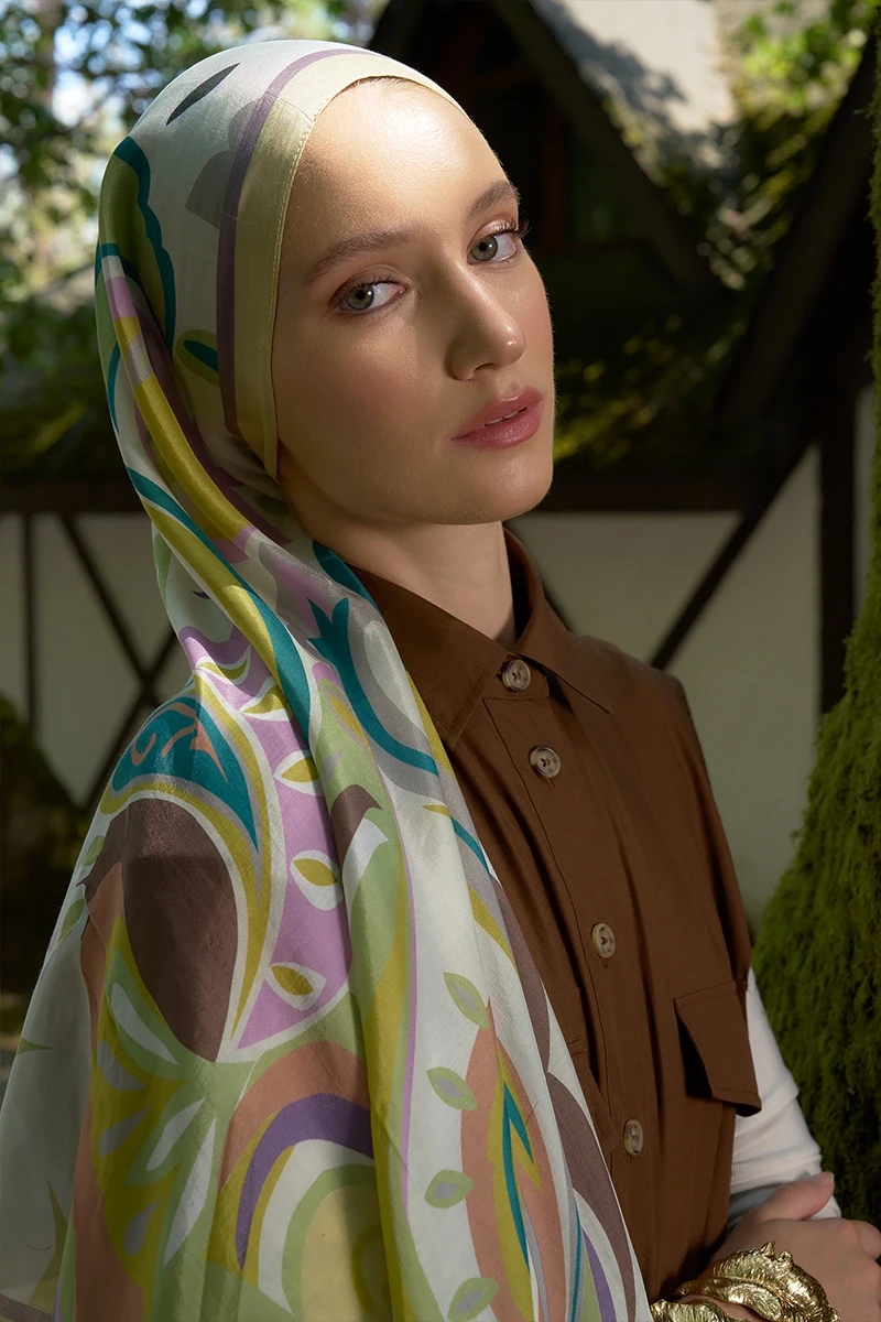 Inspired Density Desen Şal - Sarı - ED SCARF